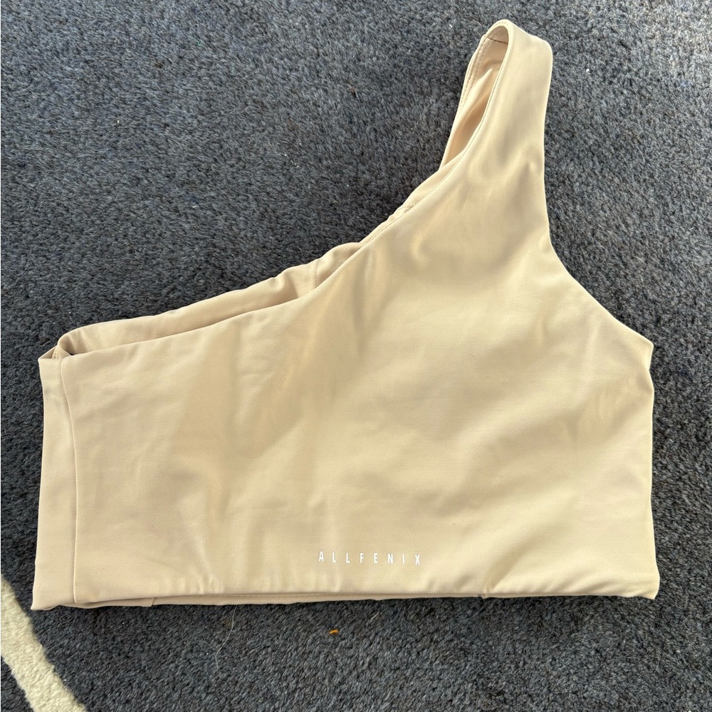 One-Shoulder Beige Top - Picture 2 of 3